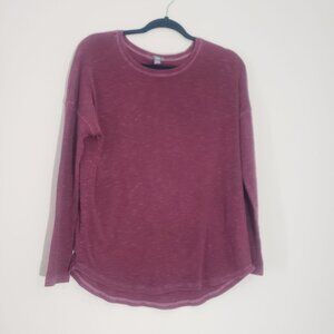 Aerie Womens Long Sleeve Shirt Size‎ M Burgundy Loundwear Casual Home Wear Comfy
